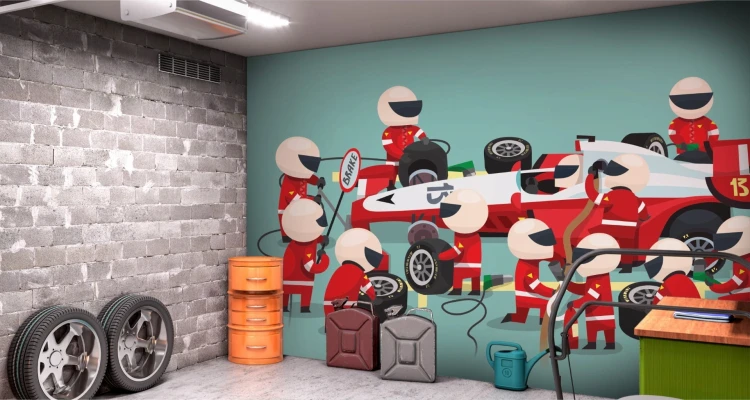 Fototapeta Pit Stop Bolidu F1
