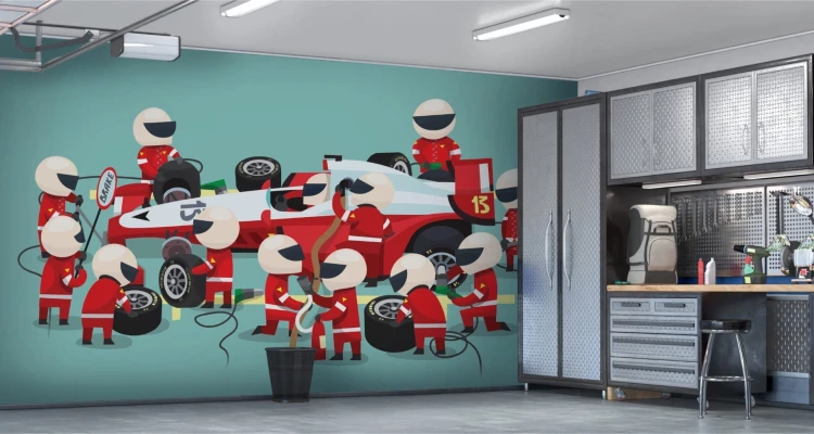 Fototapeta Pit Stop Bolidu F1