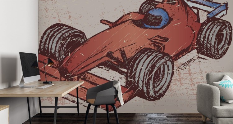 Fototapeta Bolid F1 W Stylu Grunge