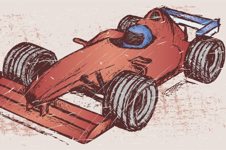 Fototapeta Bolid F1 W Stylu Grunge
