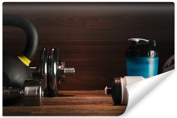 Fototapeta Sprzęt Sportowy Na Tle Desek