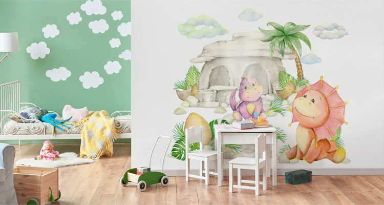 Fototapeta Zabawa Małych Dinozaurów