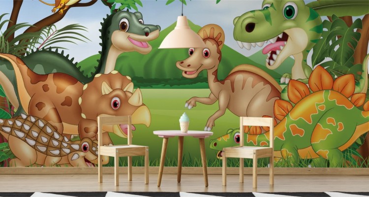 Fototapeta Bajkowe Dinozaury W Dżungli