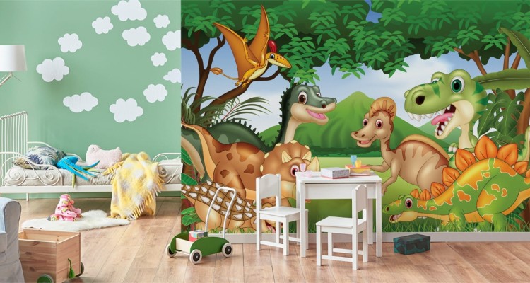 Fototapeta Bajkowe Dinozaury W Dżungli