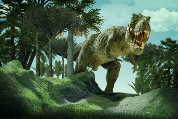 Fototapeta Realistyczny Dinozaur W Zieleni