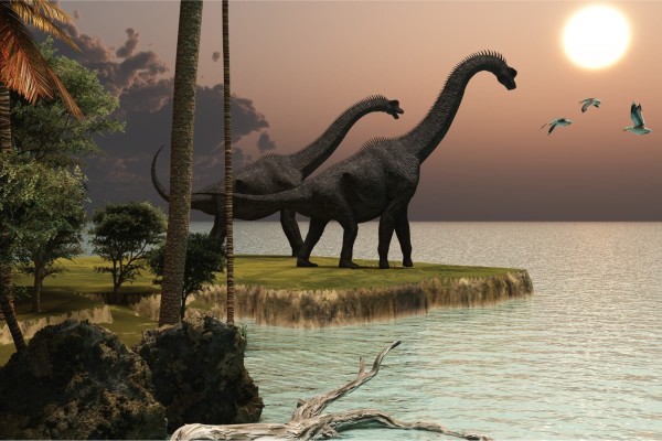 Fototapeta Dinozaury Nad Wodą