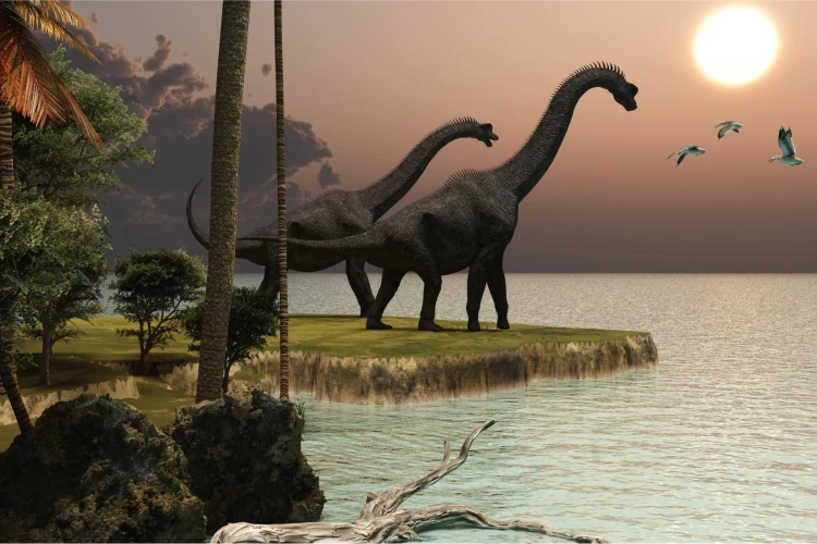 Fototapeta Dinozaury Nad Wodą