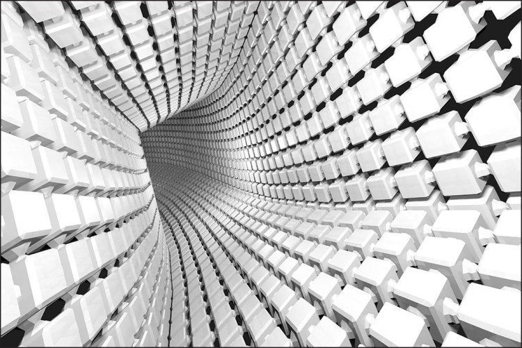 Fototapeta 3D Tunel - Szara