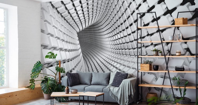 Fototapeta 3D Tunel - Szara