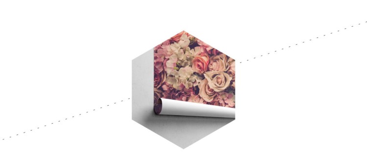 Fototapeta Kolorowe Kwiaty W Stylu Retro
