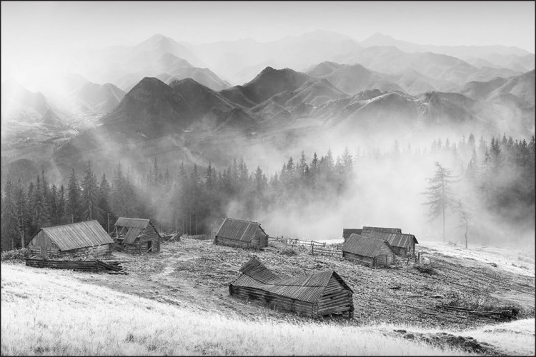 Fototapeta Góry Czarno-Biała