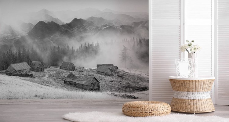 Fototapeta Góry Czarno-Biała