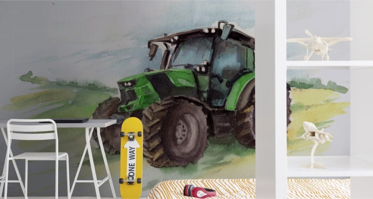 Fototapeta Traktor Malowany Akwarelą