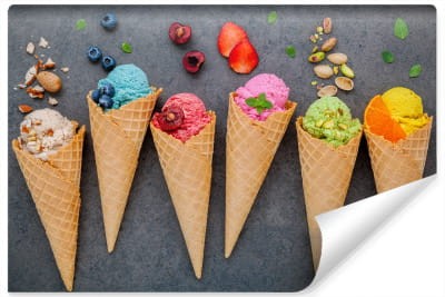 Fototapeta Kolorowe Lody W Wafelku