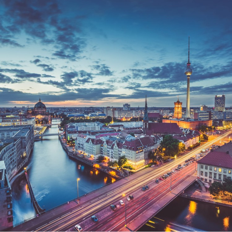 Fototapeta Centrum Berlina Nocą