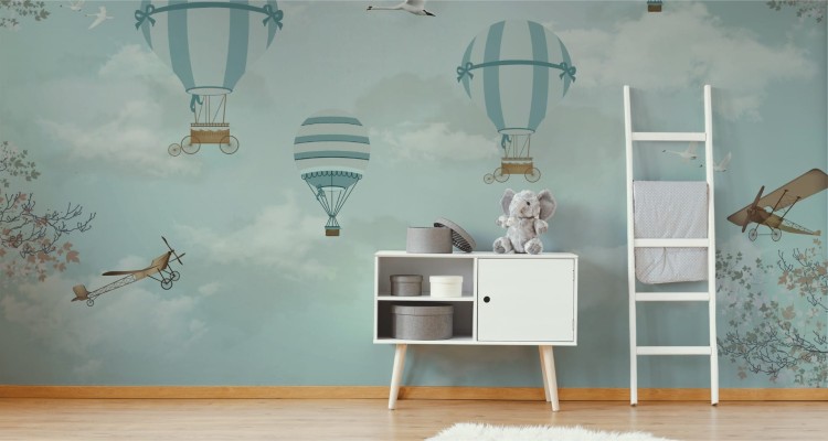 Fototapeta Balony I Samoloty Retro
