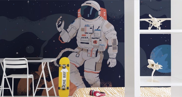 Fototapeta Astronauta W Kosmosie I Planety