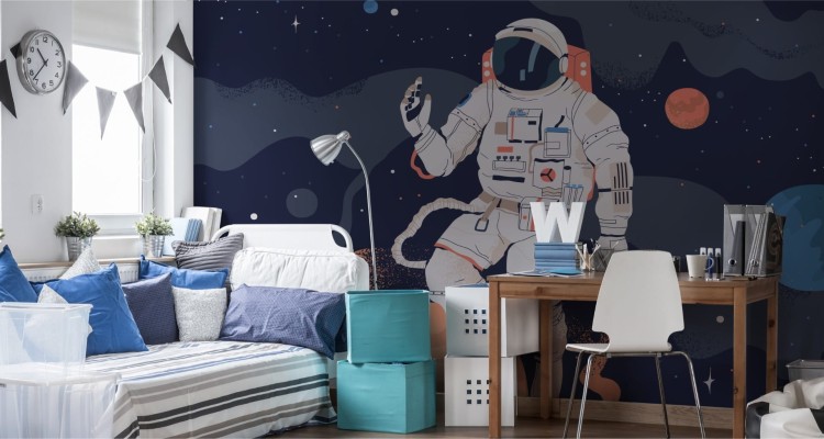 Fototapeta Astronauta W Kosmosie I Planety