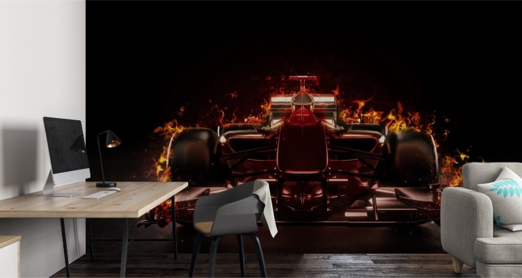 Fototapeta Płonący Bolid F1