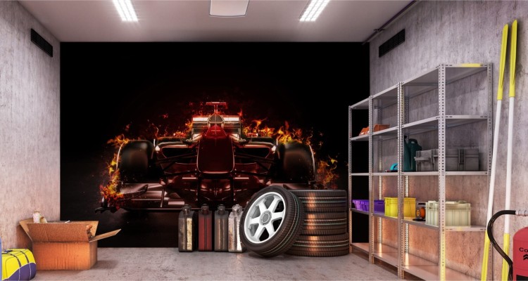 Fototapeta Płonący Bolid F1