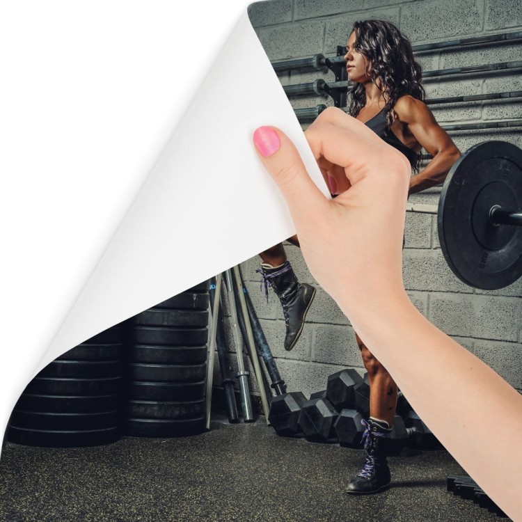 Fototapeta Wysportowana Kobieta Podnosząca Sztangę