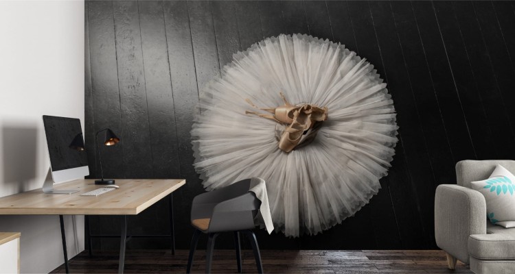 Fototapeta Buty Do Baletu Na Białej Tutu
