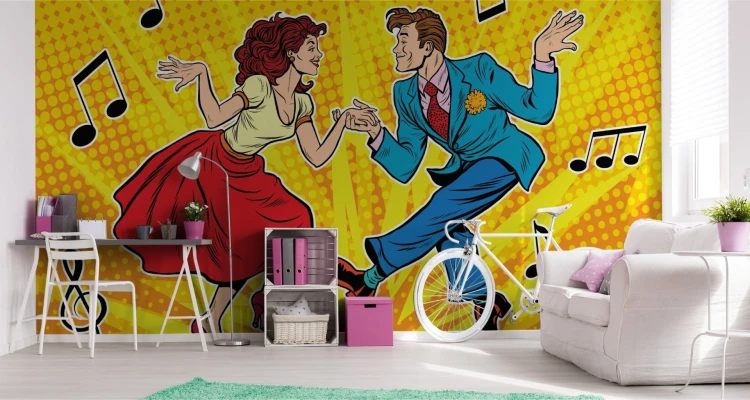 Fototapeta Taneczna Para W Stylu Pop-Art