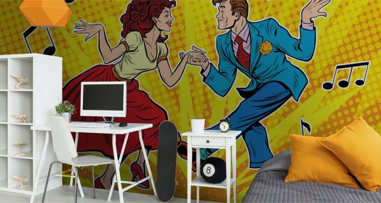 Fototapeta Taneczna Para W Stylu Pop-Art