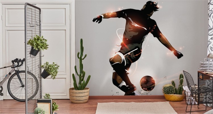 Fototapeta Abstrakcyjny Piłkarz W Locie