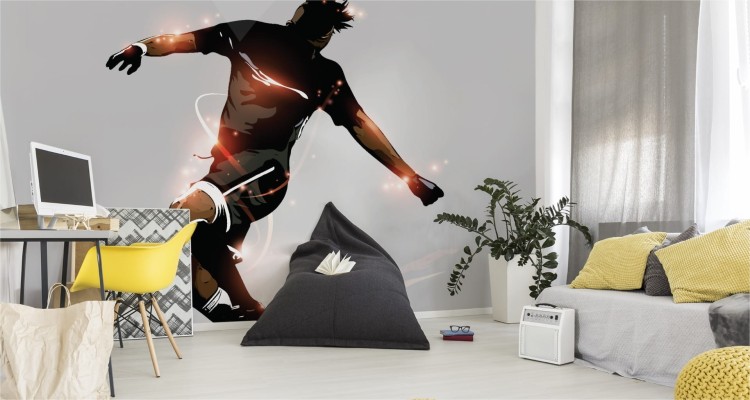 Fototapeta Abstrakcyjny Piłkarz W Locie