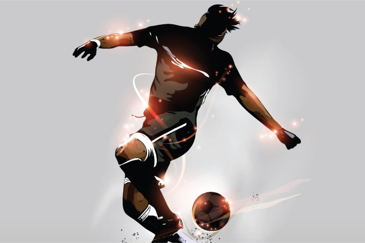 Fototapeta Abstrakcyjny Piłkarz W Locie