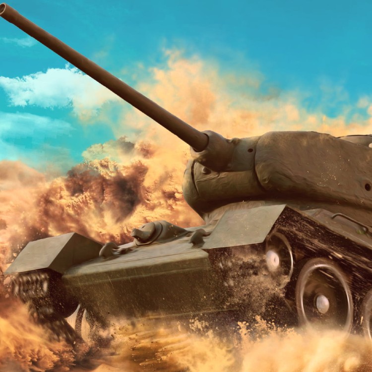 Fototapeta Czołg Bojowy Na Pustyni