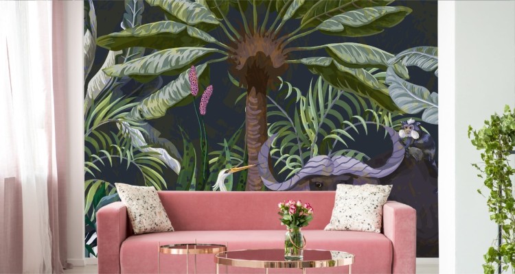 Fototapeta Zwierzęta Wśród Palm I Roślin