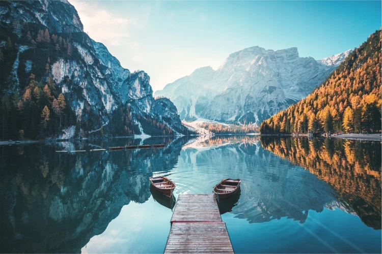 Fototapeta Jezioro Lago Di Braies We Włoszech