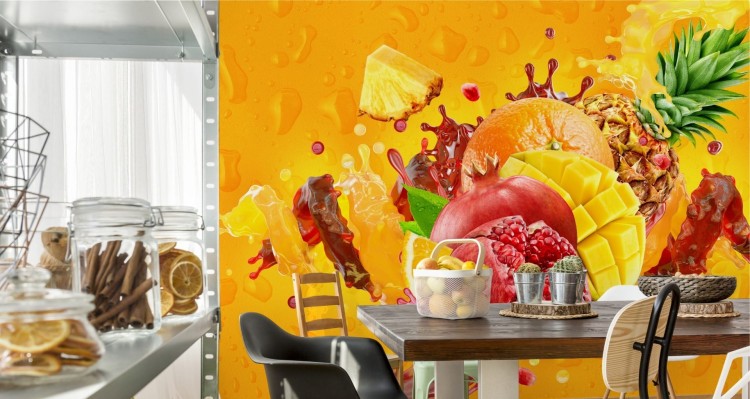 Fototapeta Kolorowe Owoce Tropikalne 3D