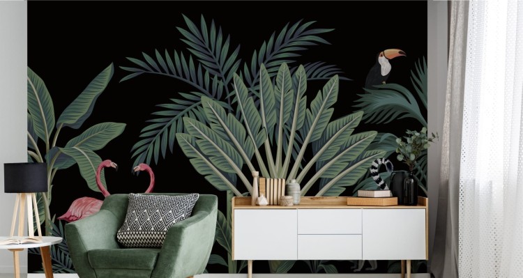 Fototapeta Egzotyczne Zwierzęta Wśród Palm