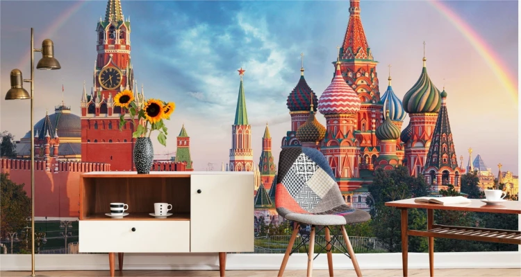 Fototapeta Tęcza Nad Kremlem W Moskwie
