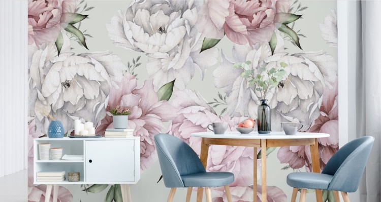 Fototapeta Kwiaty Peonie W Pastelowych Barwach