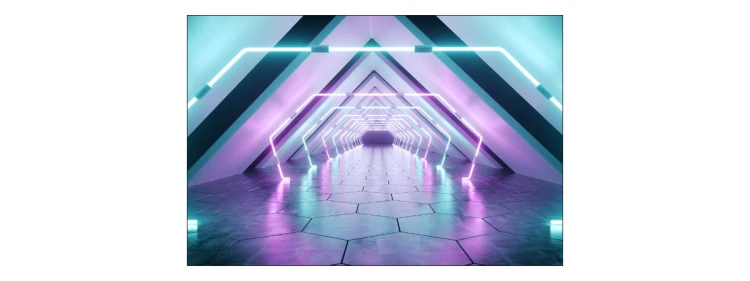 Fototapeta 3D Tunel - Neony