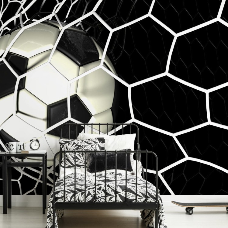 Fototapeta 3D Piłka Nożna W Siatce