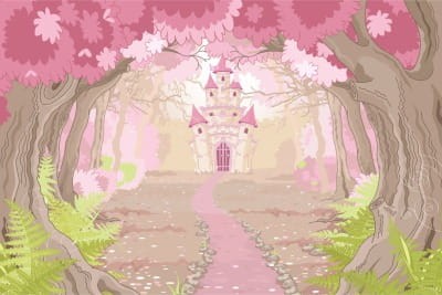 Fototapeta Zamek W Różowym Lesie