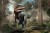 Fototapeta Realistyczny Dinozaur I Palmy