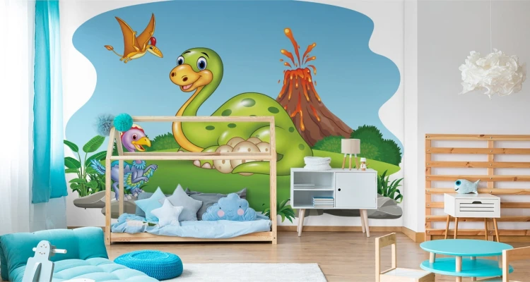 Fototapeta Dinozaury Na Polanie