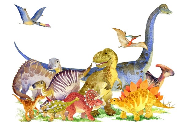 Fototapeta Dinozaury Malowane Akwarelą