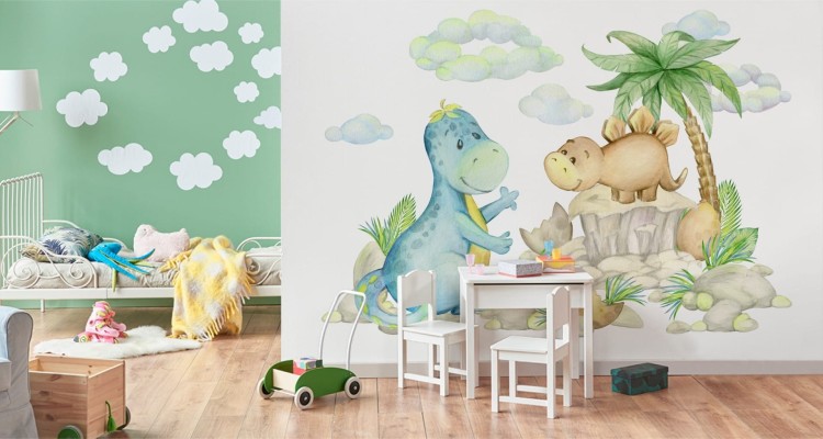 Fototapeta Małe Dinozaury Na Kamieniach
