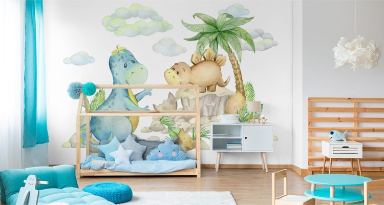 Fototapeta Małe Dinozaury Na Kamieniach