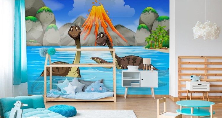 Fototapeta Dinozaury W Wodzie