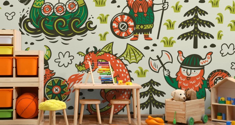 Fototapeta Wikingowie I Smoki