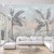 Fototapeta Banana Tree Wallpaper Design With Pastel Tones, Tropical Landscape, Mural Art.