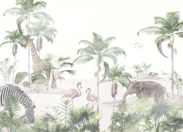 Fototapeta Tropical Trees And Leaves For Digital Printing Wallpaper, Custom Design Wallpaper - 3D